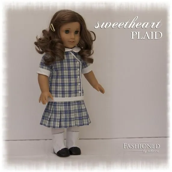 1915 Sweetheart Plaid Blouse 18" Doll Clothes Pattern