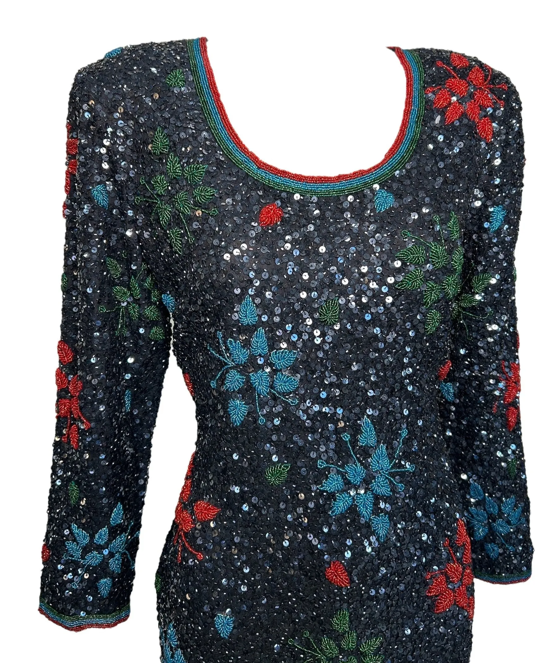 1980s Heavily Beaded & Sequined Tunic/ Micro Dress