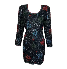 1980s Heavily Beaded & Sequined Tunic/ Micro Dress
