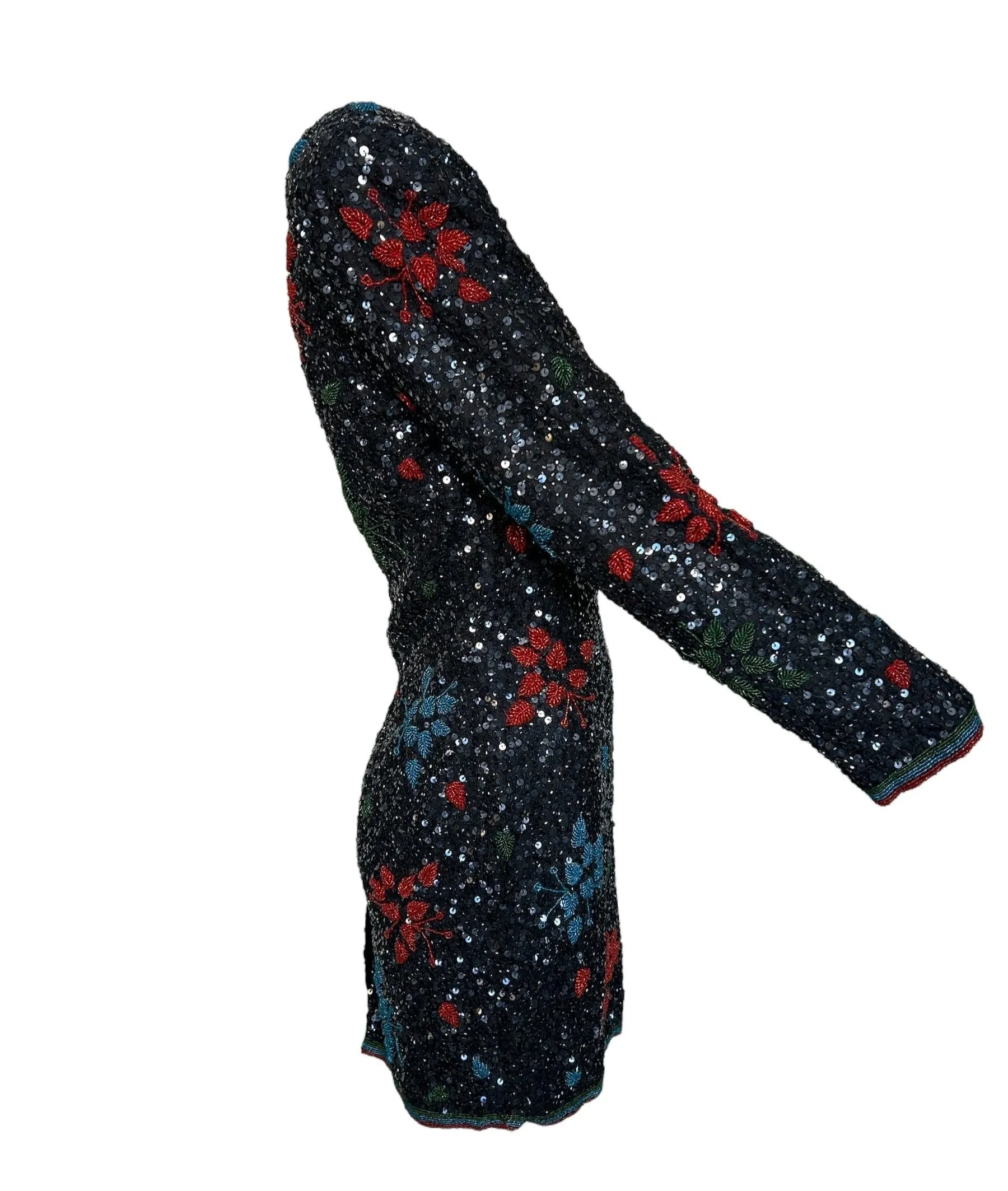 1980s Heavily Beaded & Sequined Tunic/ Micro Dress