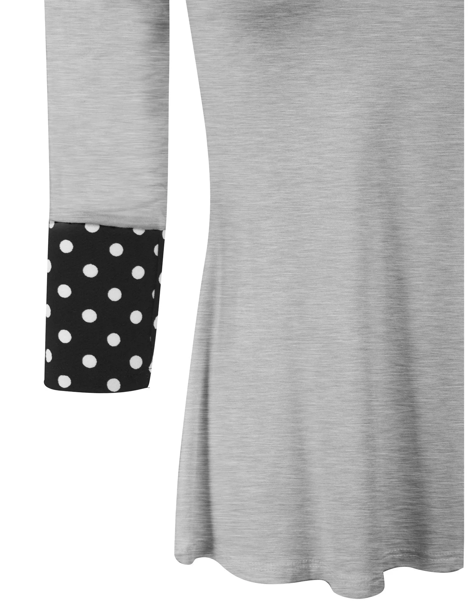 3/4 Sleeve Fashion T shirts Top with Polka Dot Sleeve
