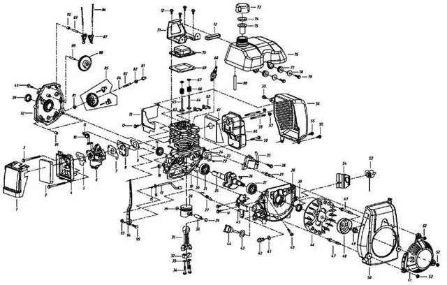 49cc Flying Horse 5G 4-Stroke Engine Block