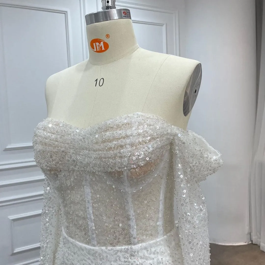 Allover Sequins Mermaid Illusion Corset Wedding Dress