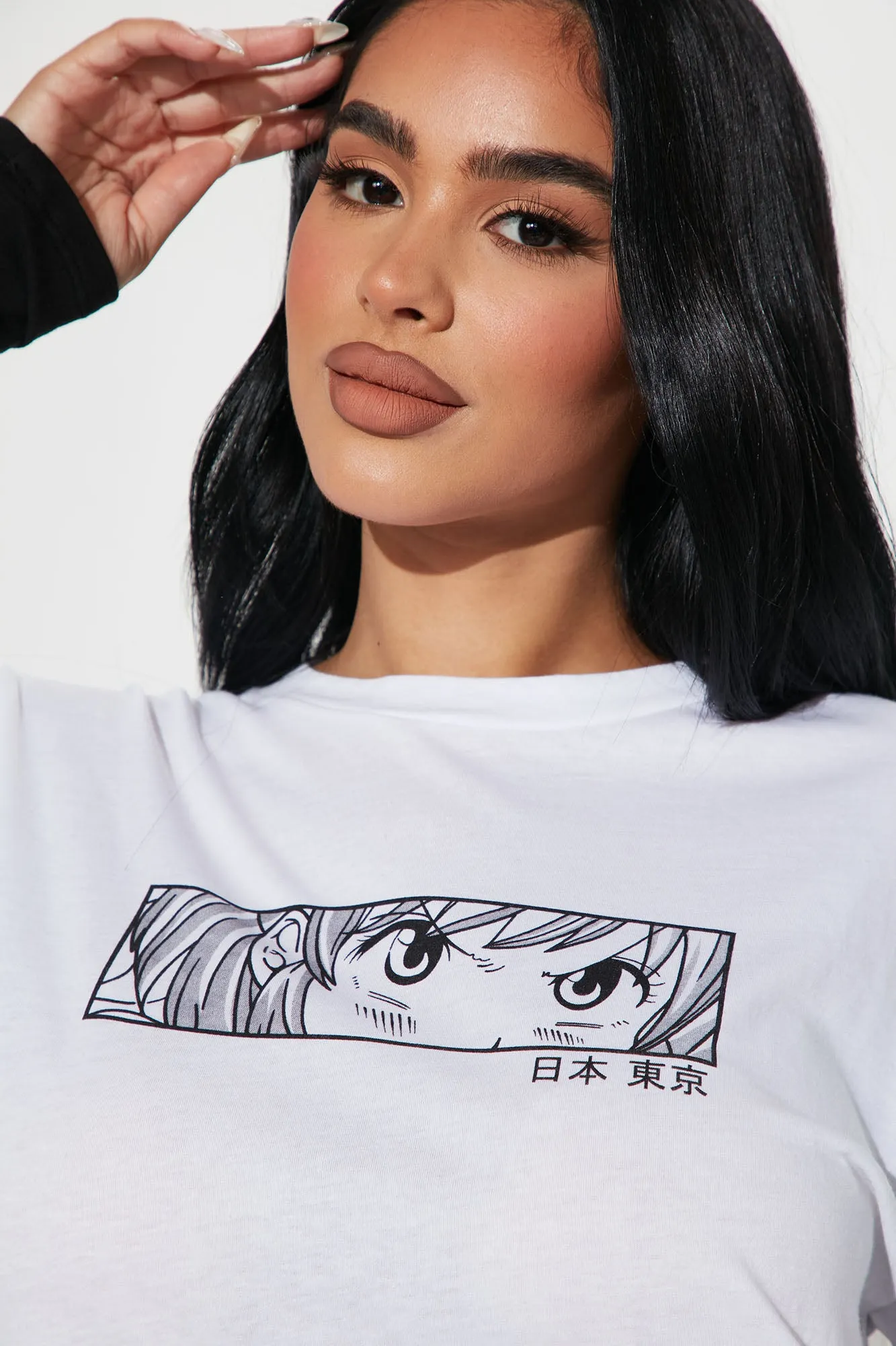 Anime T-Shirt Dress - White/Black