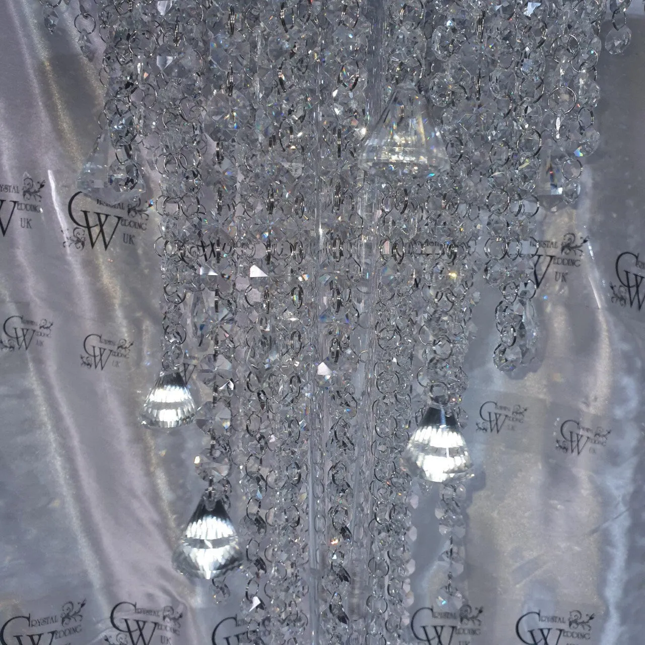 Black & gold Crystal chandelier side table - tall console. Occasional table, Custom table furniture. by Crystal wedding uk