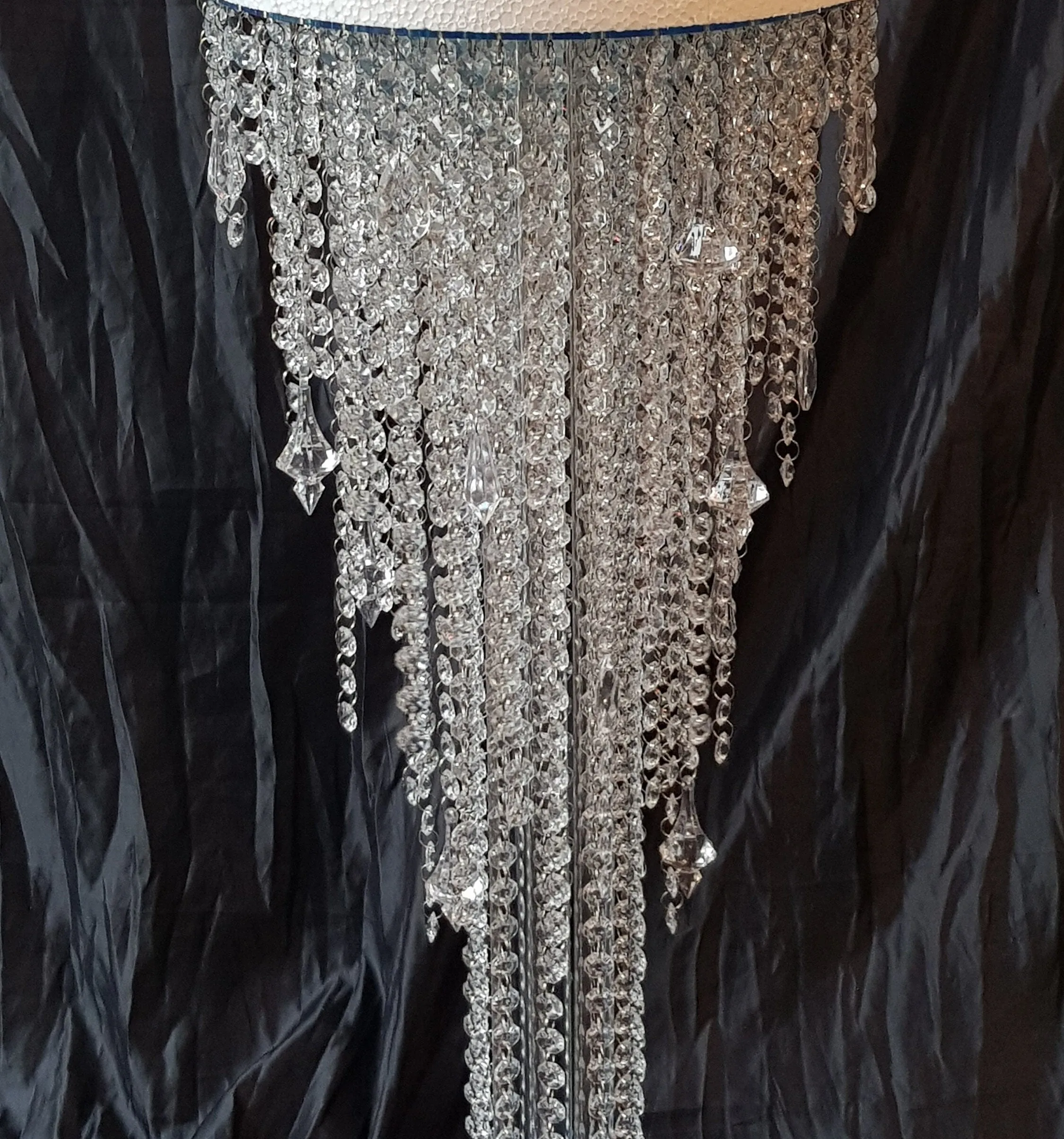 Black & gold Crystal chandelier side table - tall console. Occasional table, Custom table furniture. by Crystal wedding uk