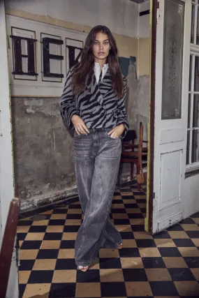 Co´couture - Zuricc Zebra Crop Jacket 30261 - 140 Dark Grey
