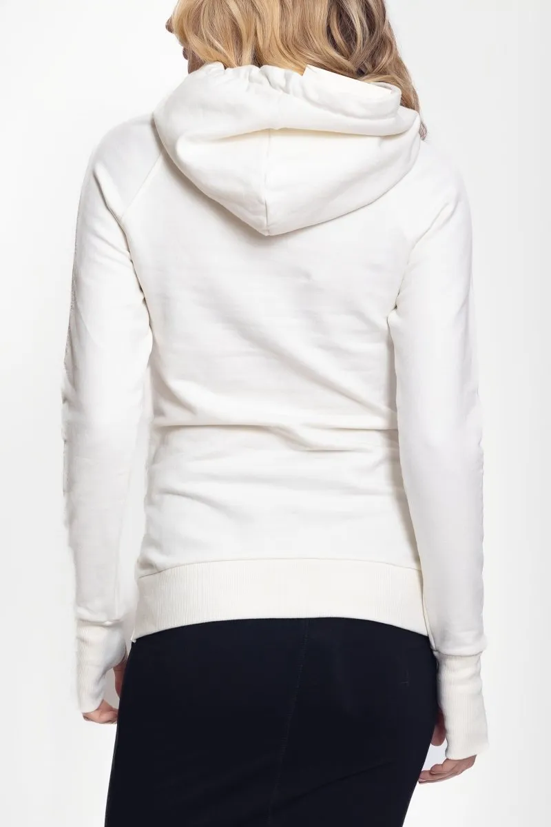 CROSSOVER HEM HOODIE (IVORY)