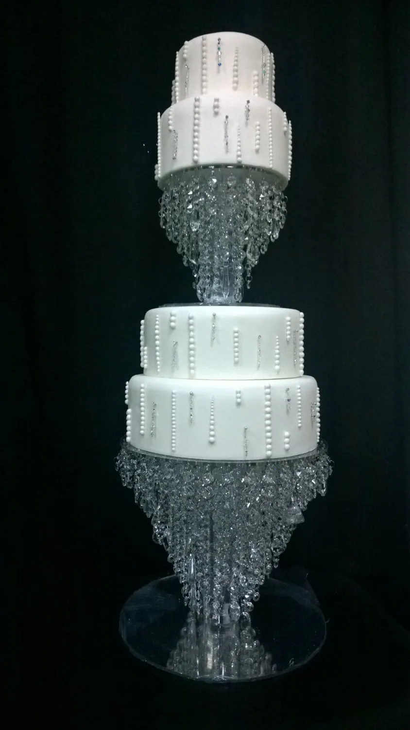 Crystal cake stand, 2 tier set ,6" & 12" CHANDELIER DESIGN Faux crystal by Crystal wedding uk