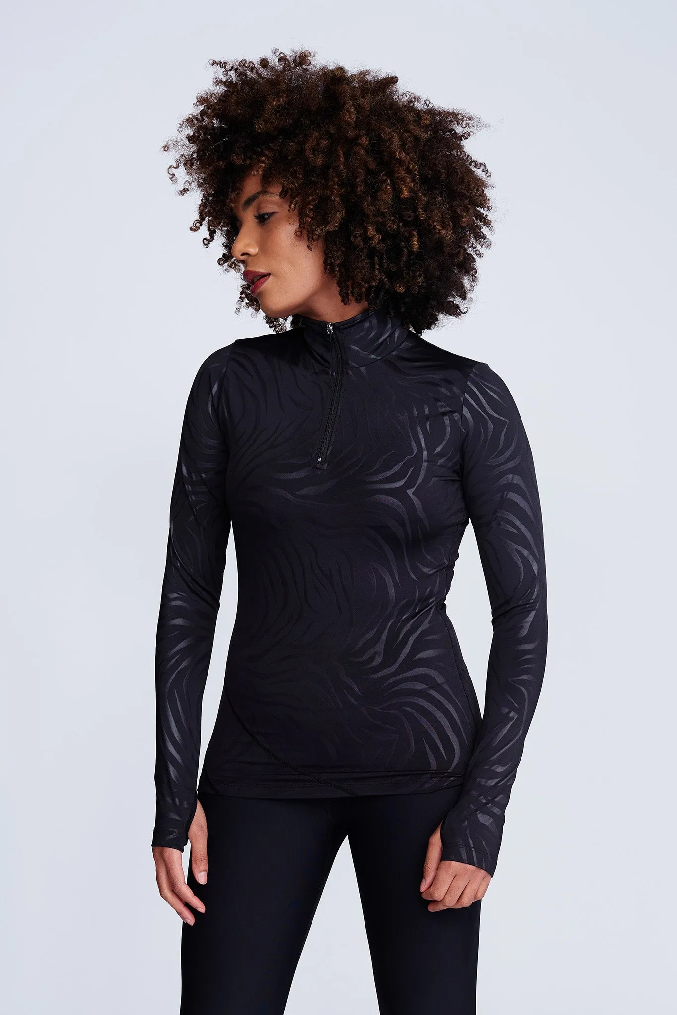 Desire Half-Zip Top in Zebra