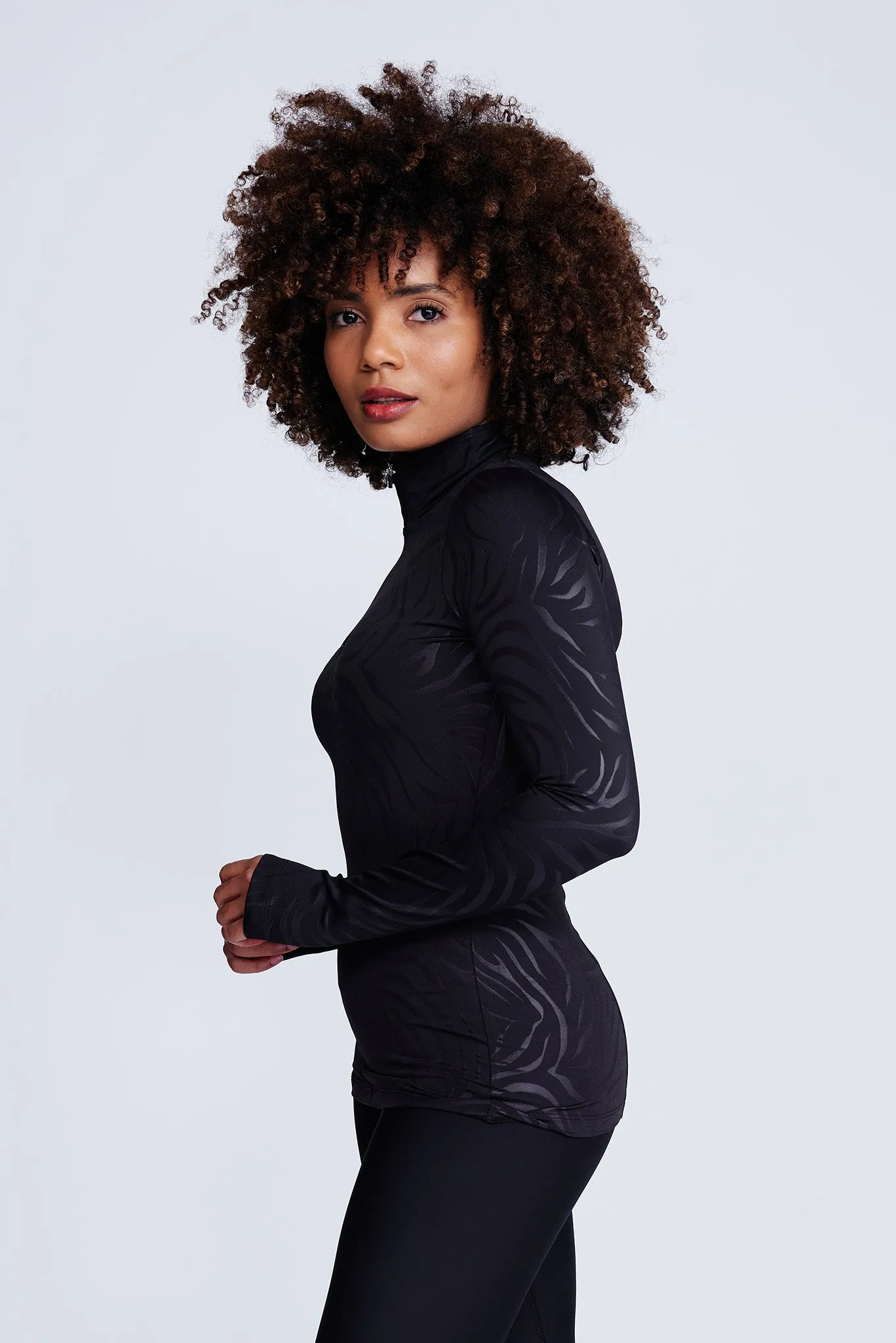 Desire Half-Zip Top in Zebra
