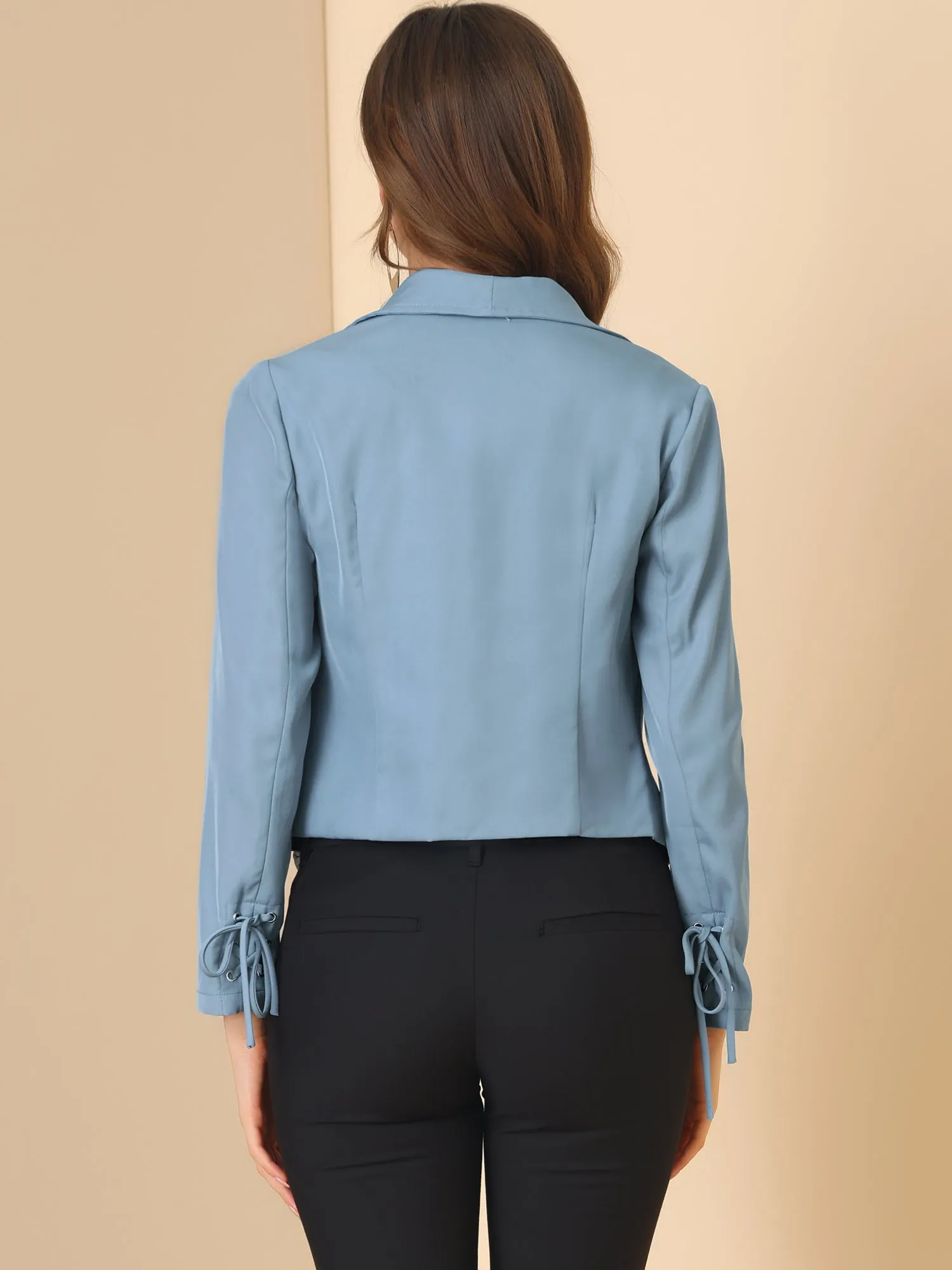 Elegant Open Front Cardigan Jacket Work Office Business Suit Blazer