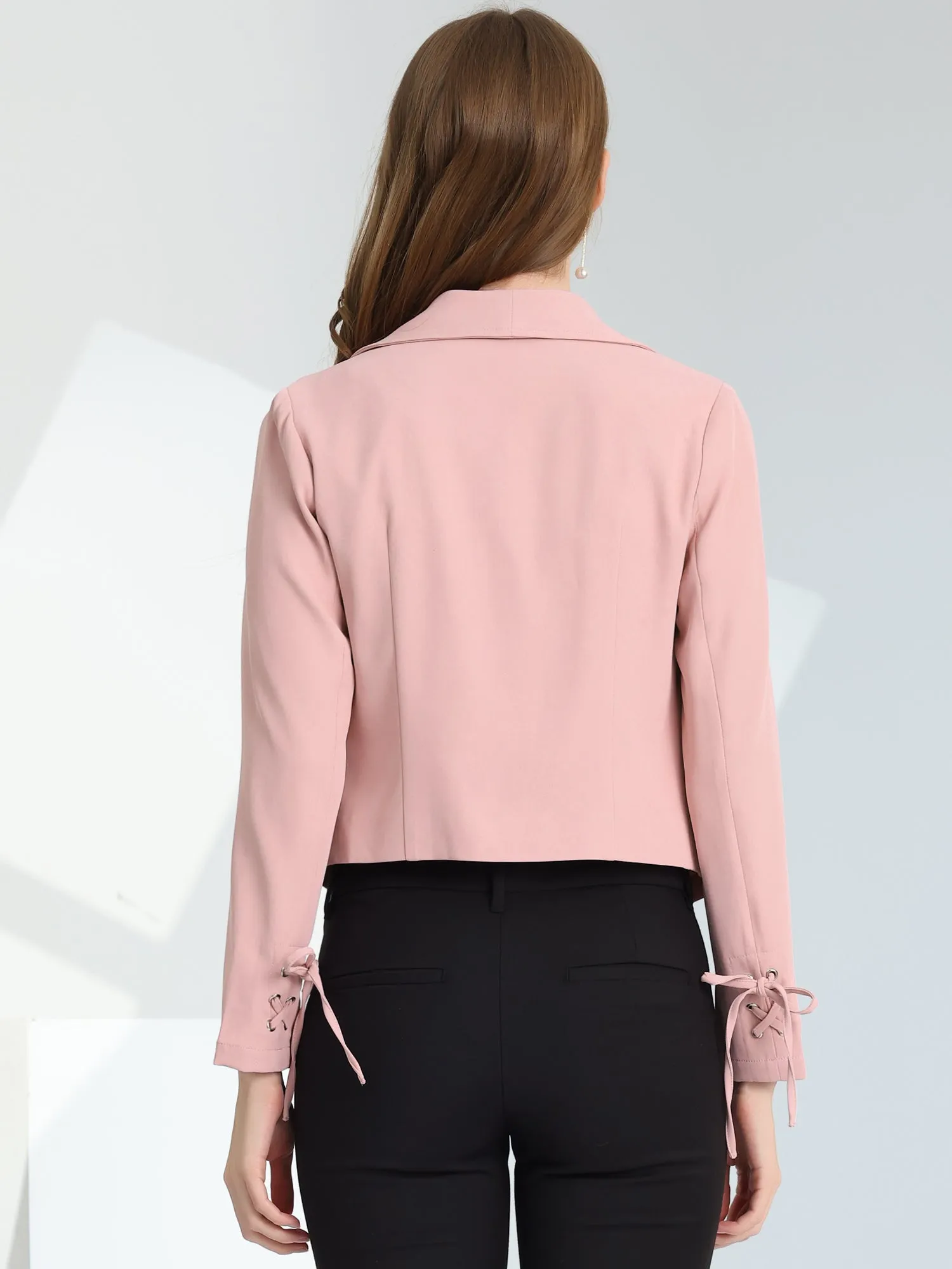 Elegant Open Front Cardigan Jacket Work Office Business Suit Blazer