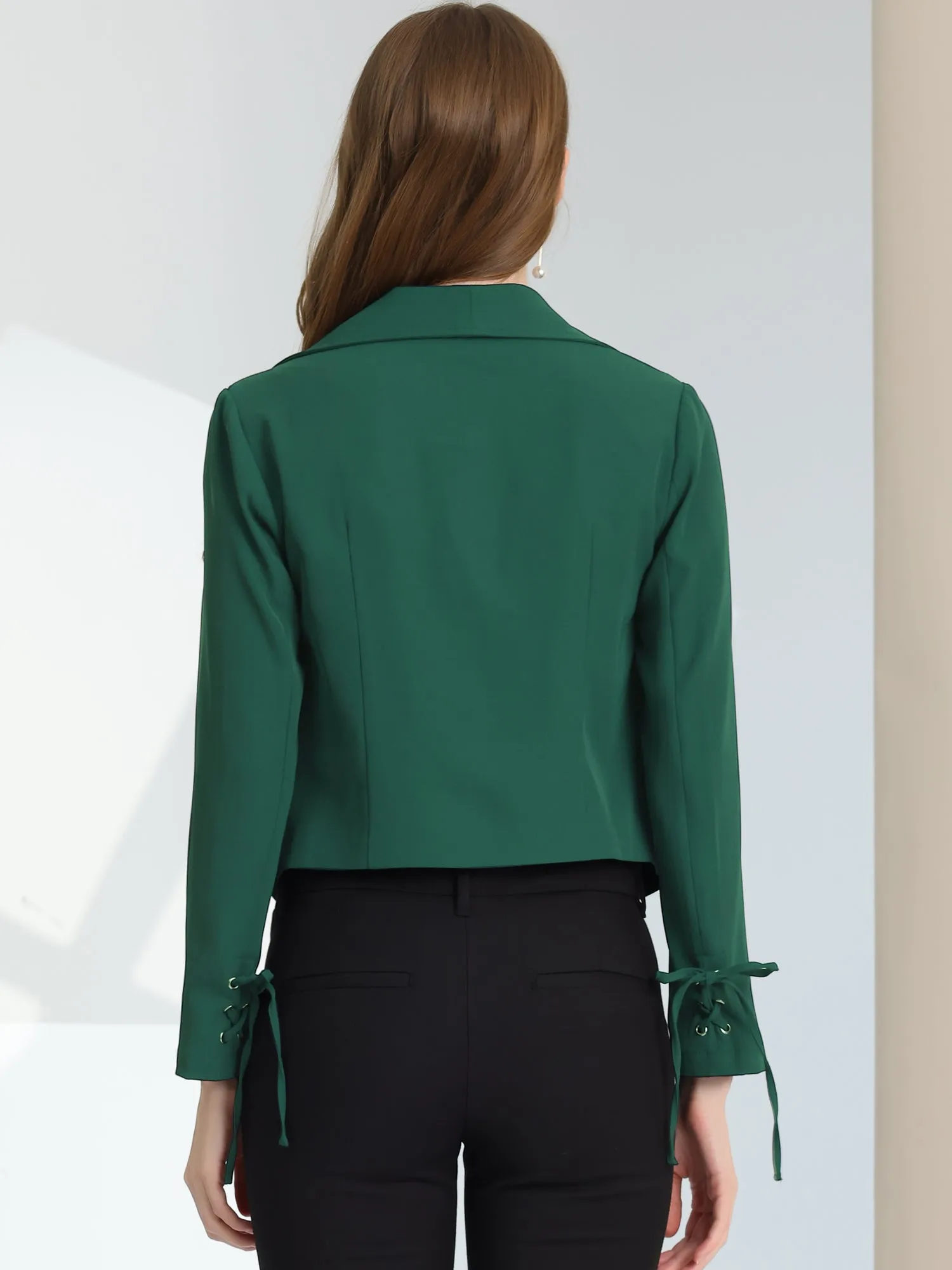 Elegant Open Front Cardigan Jacket Work Office Business Suit Blazer
