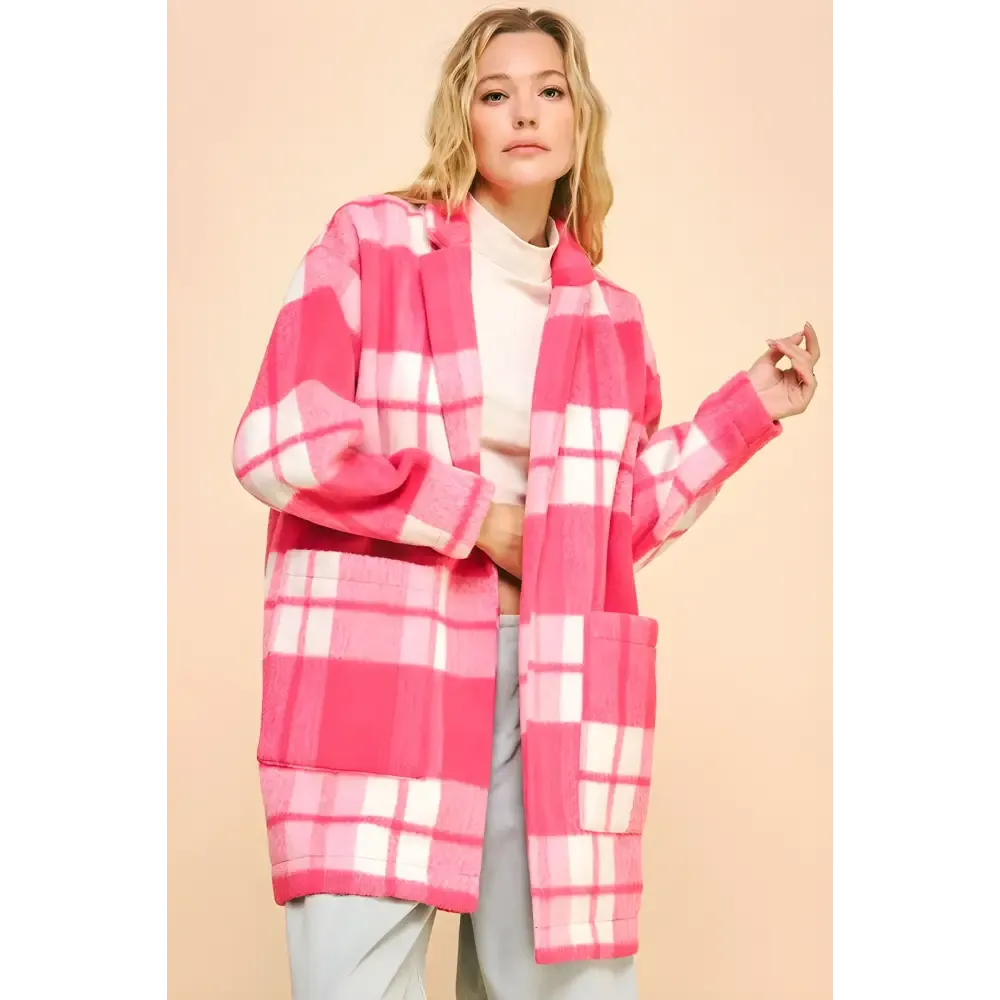 Elevate Your Wardrobe with the Elegant Plaid Longline Coat in Luxury Fashion