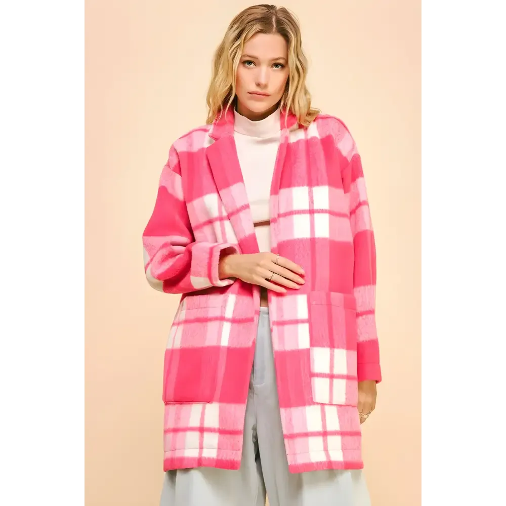 Elevate Your Wardrobe with the Elegant Plaid Longline Coat in Luxury Fashion