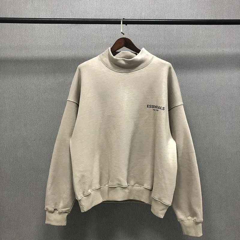 Fog Fear of God Essentials Sweatshirt Polyline Reflective Letters High Street Loose Turtleneck Sweater