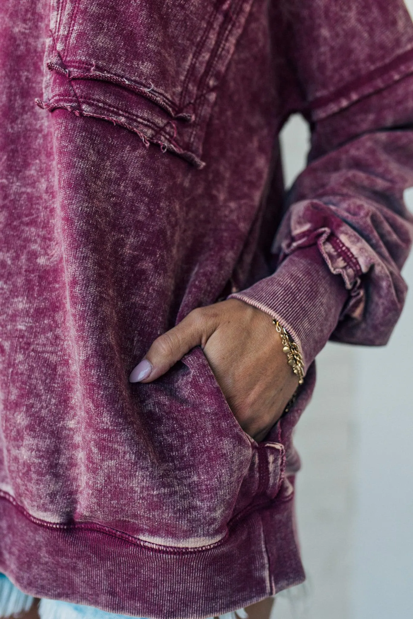 French Terry Acid Wash Pullover