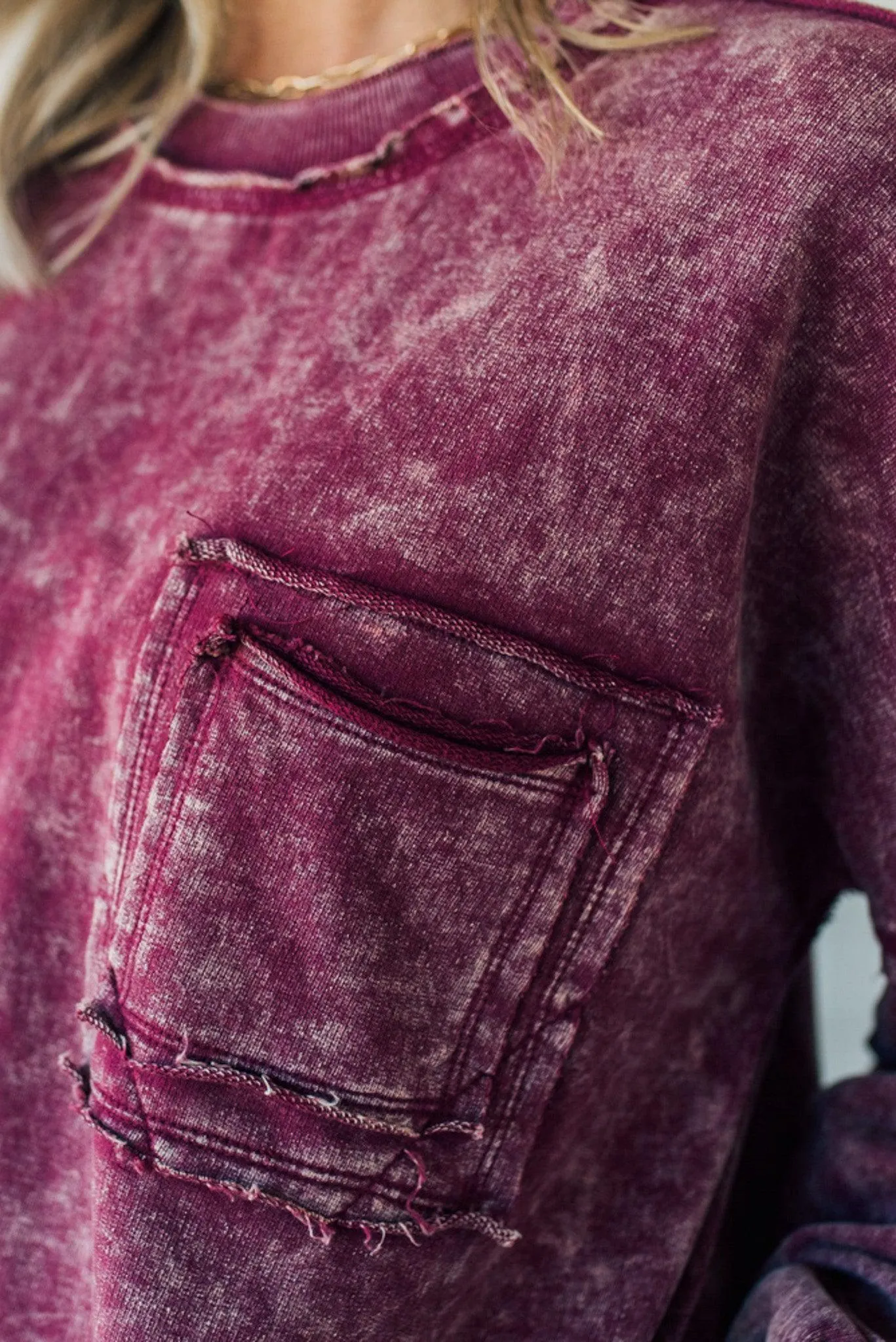 French Terry Acid Wash Pullover