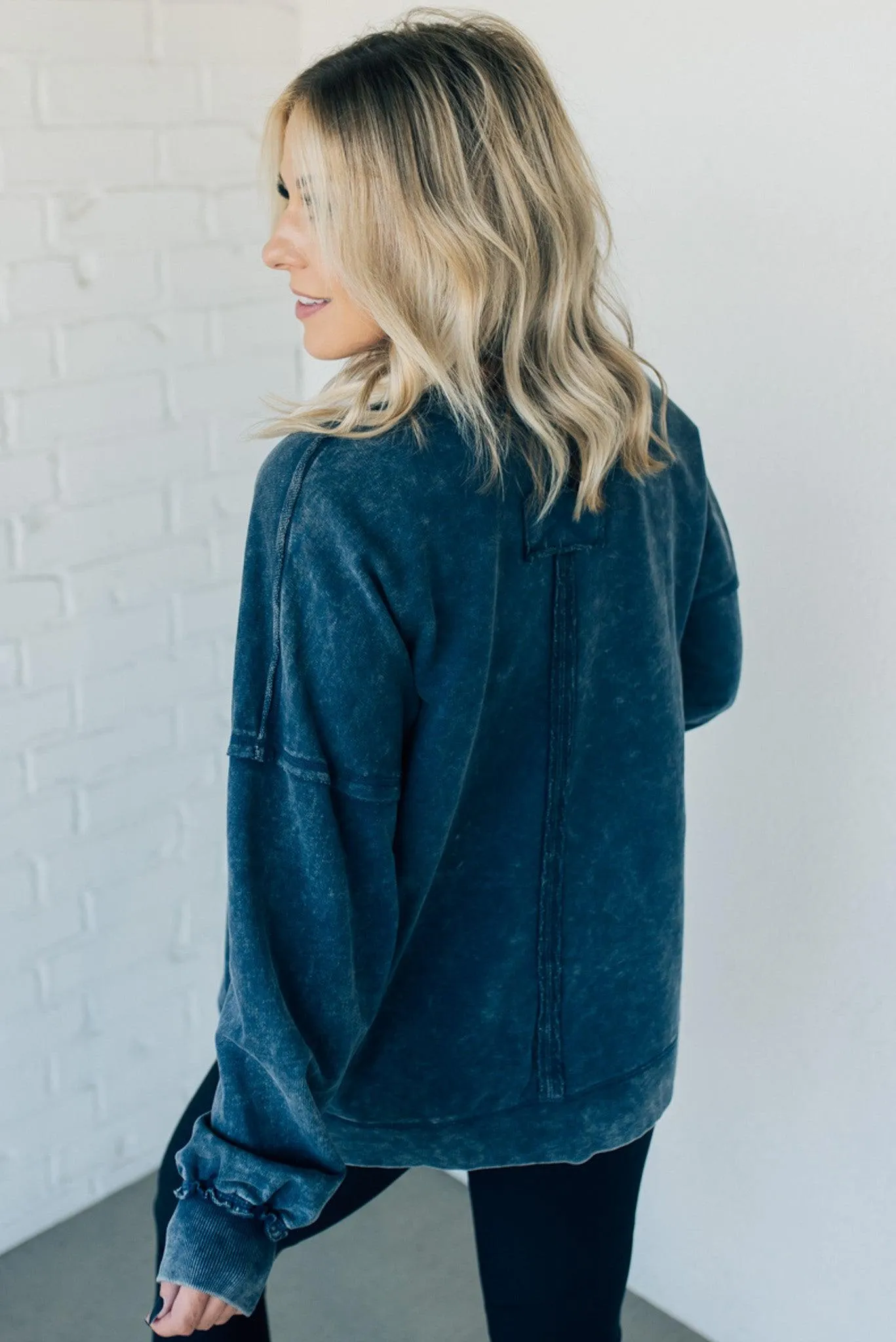 French Terry Acid Wash Pullover