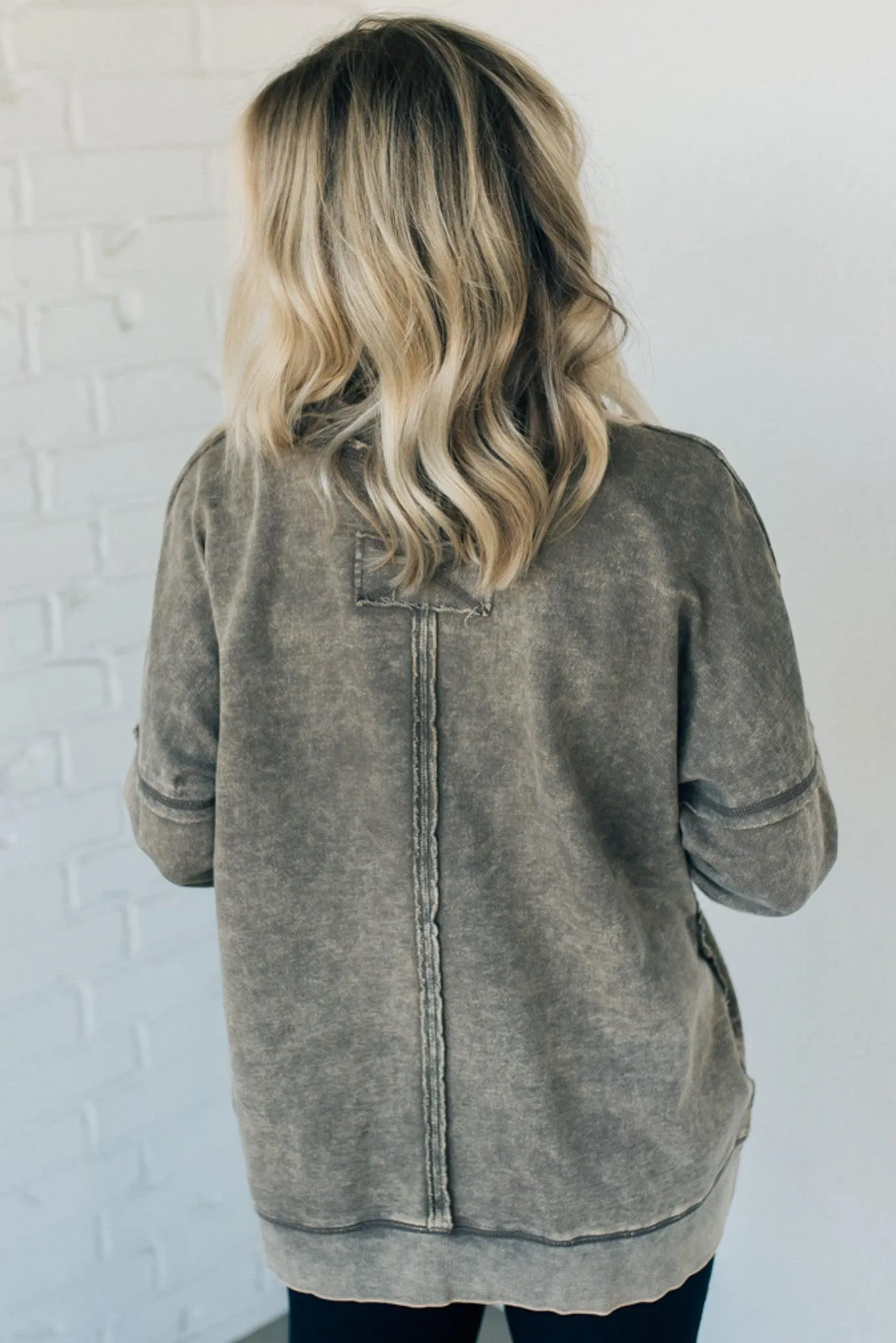 French Terry Acid Wash Pullover