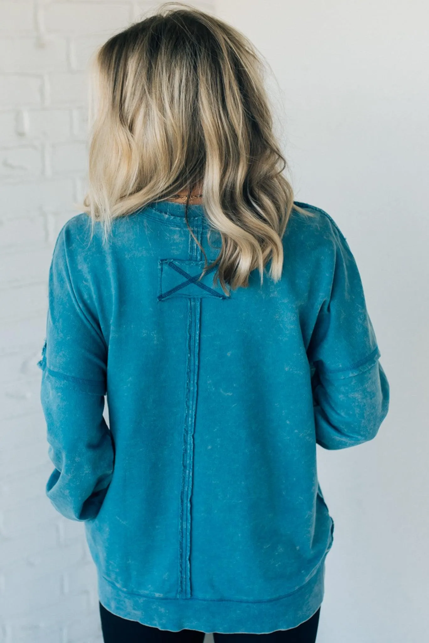 French Terry Acid Wash Pullover
