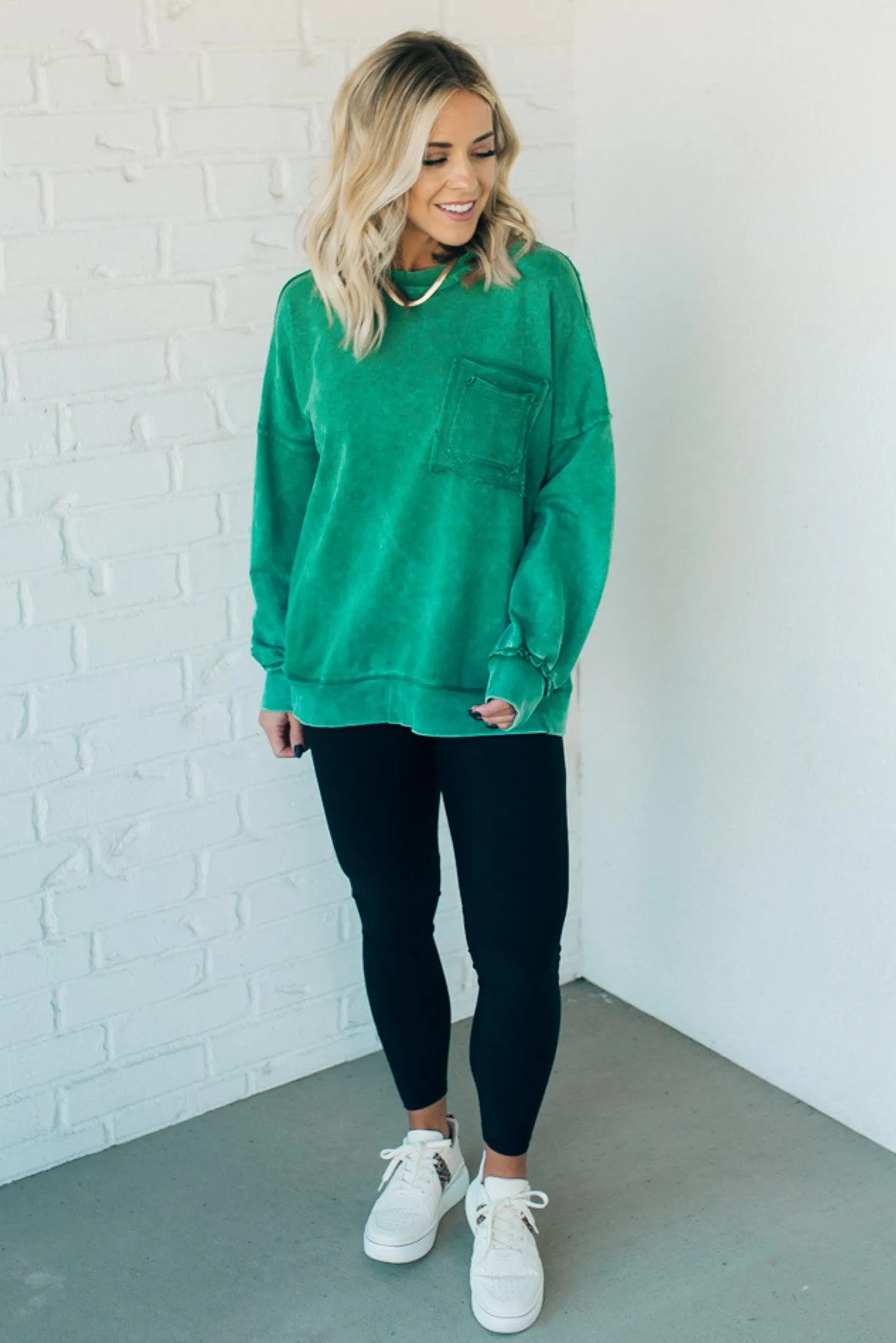 French Terry Acid Wash Pullover