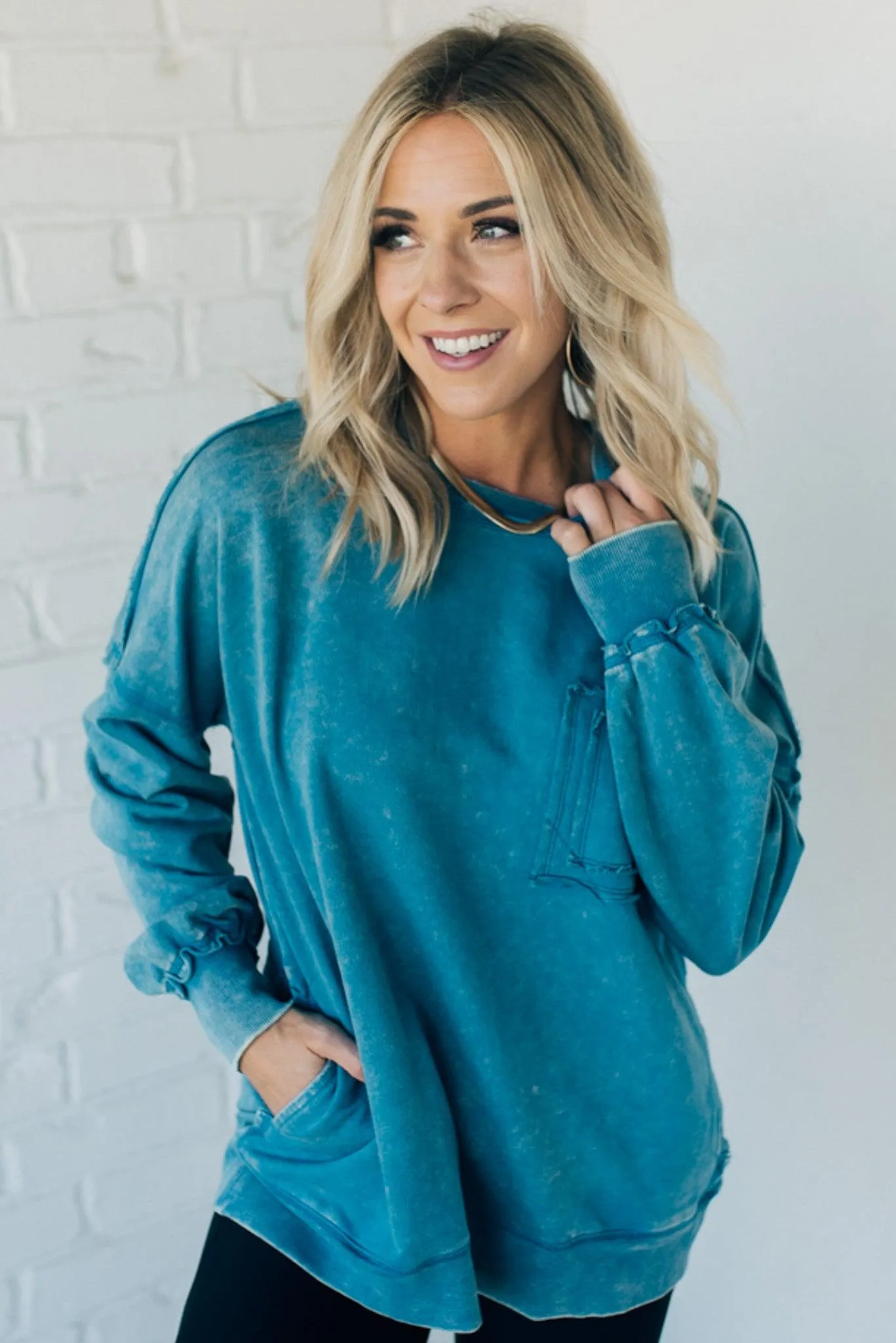 French Terry Acid Wash Pullover
