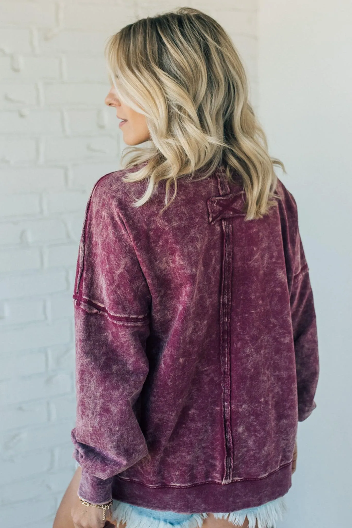French Terry Acid Wash Pullover