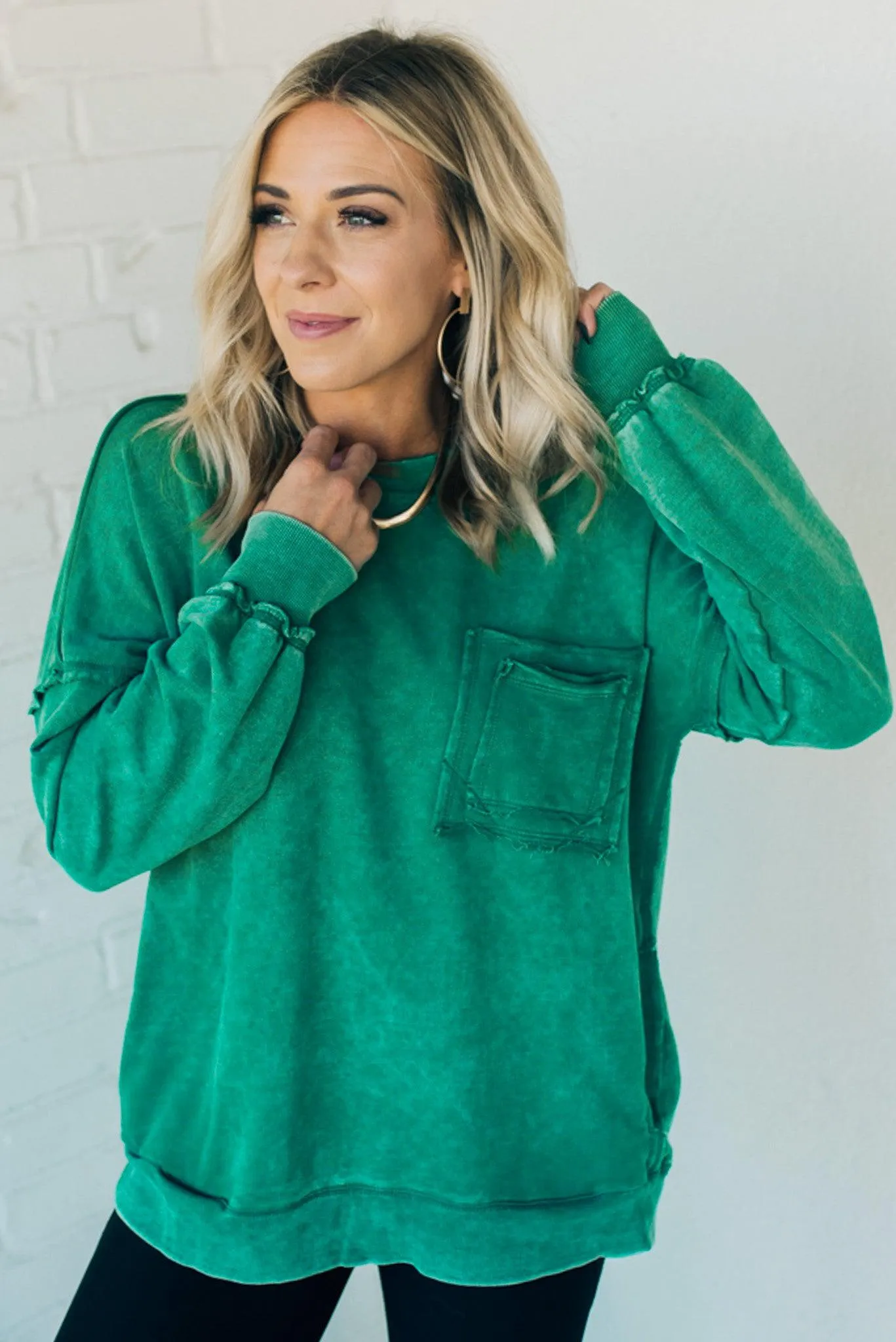 French Terry Acid Wash Pullover
