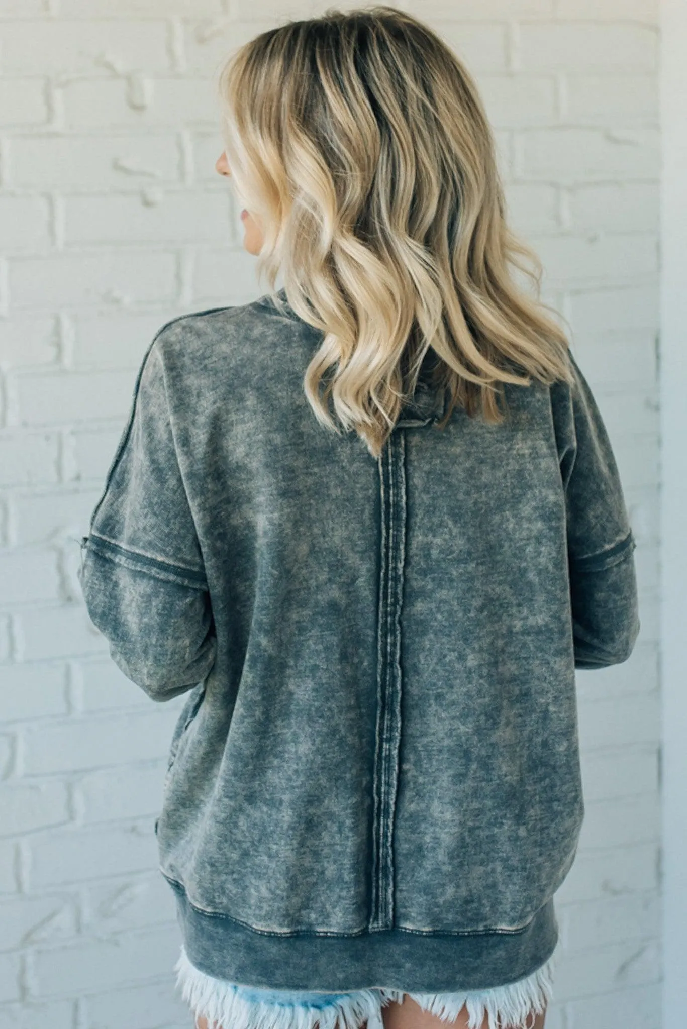 French Terry Acid Wash Pullover