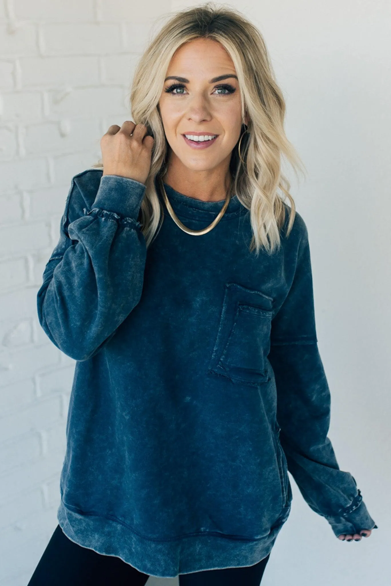 French Terry Acid Wash Pullover