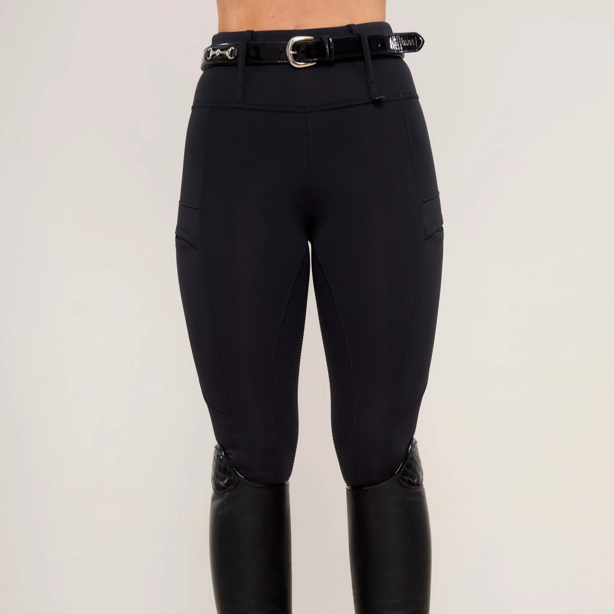 HORZEHOODS® Black Luxe Quick Dry Equestrian Riding Leggings
