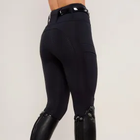 HORZEHOODS® Black Luxe Quick Dry Equestrian Riding Leggings