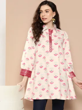Jashvi Shirt Collar Printed Tunic