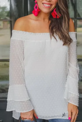 Long Sleeve off the Shoulder Top-Final Sale