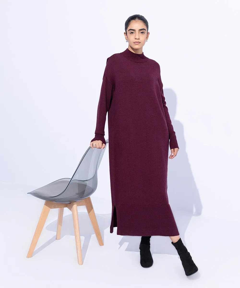Long Sweater Knit Dress