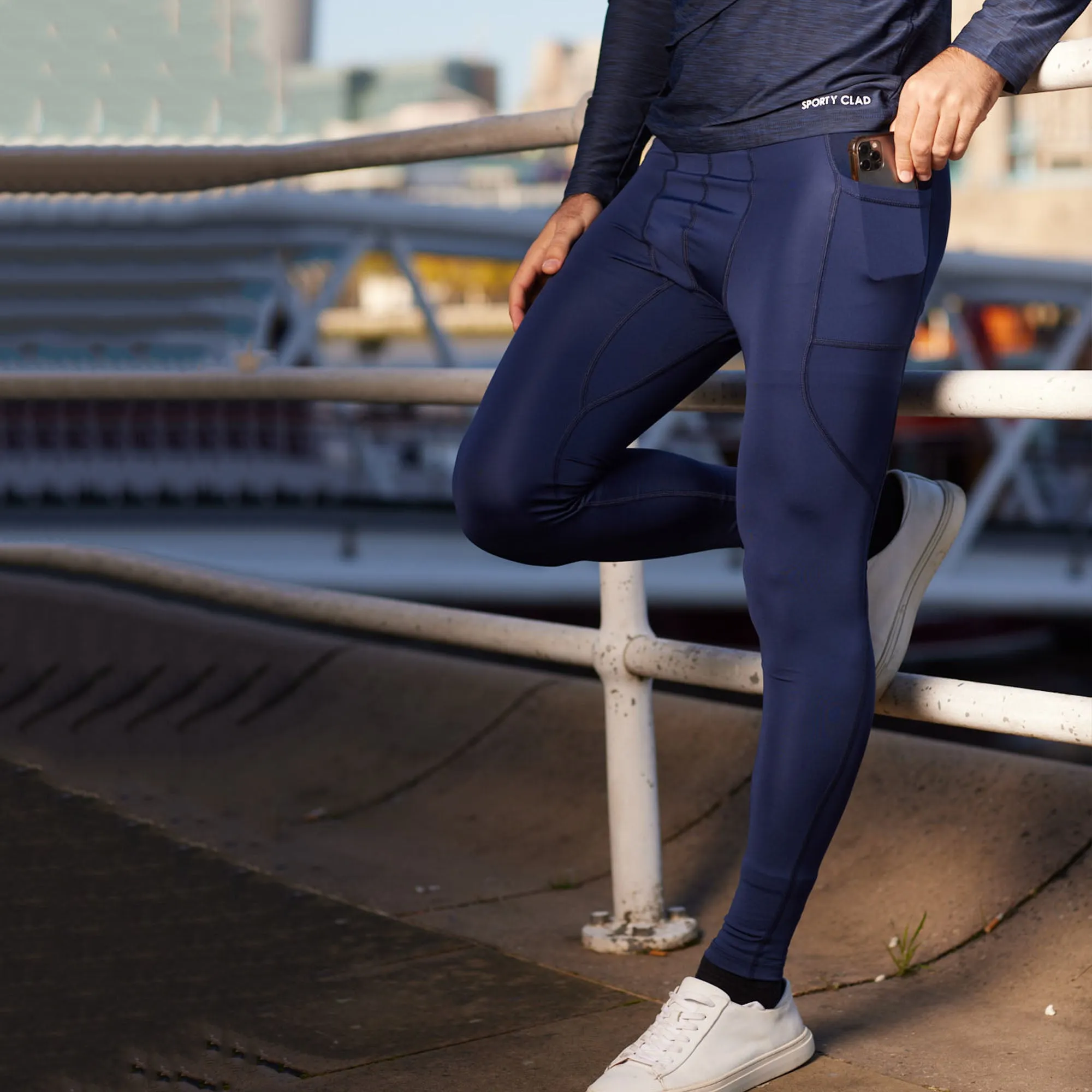 Men's Grey Thermal Base Layer Compression Leggings