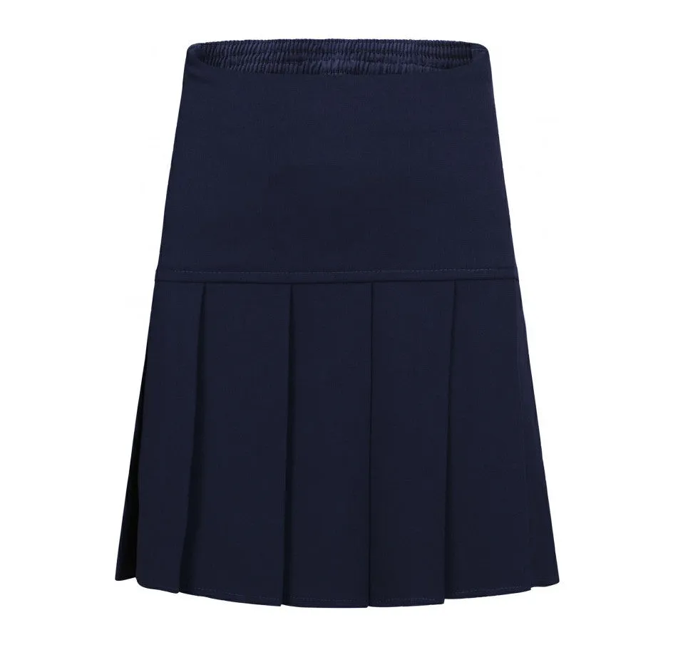 Navy Fan Pleat Skirt