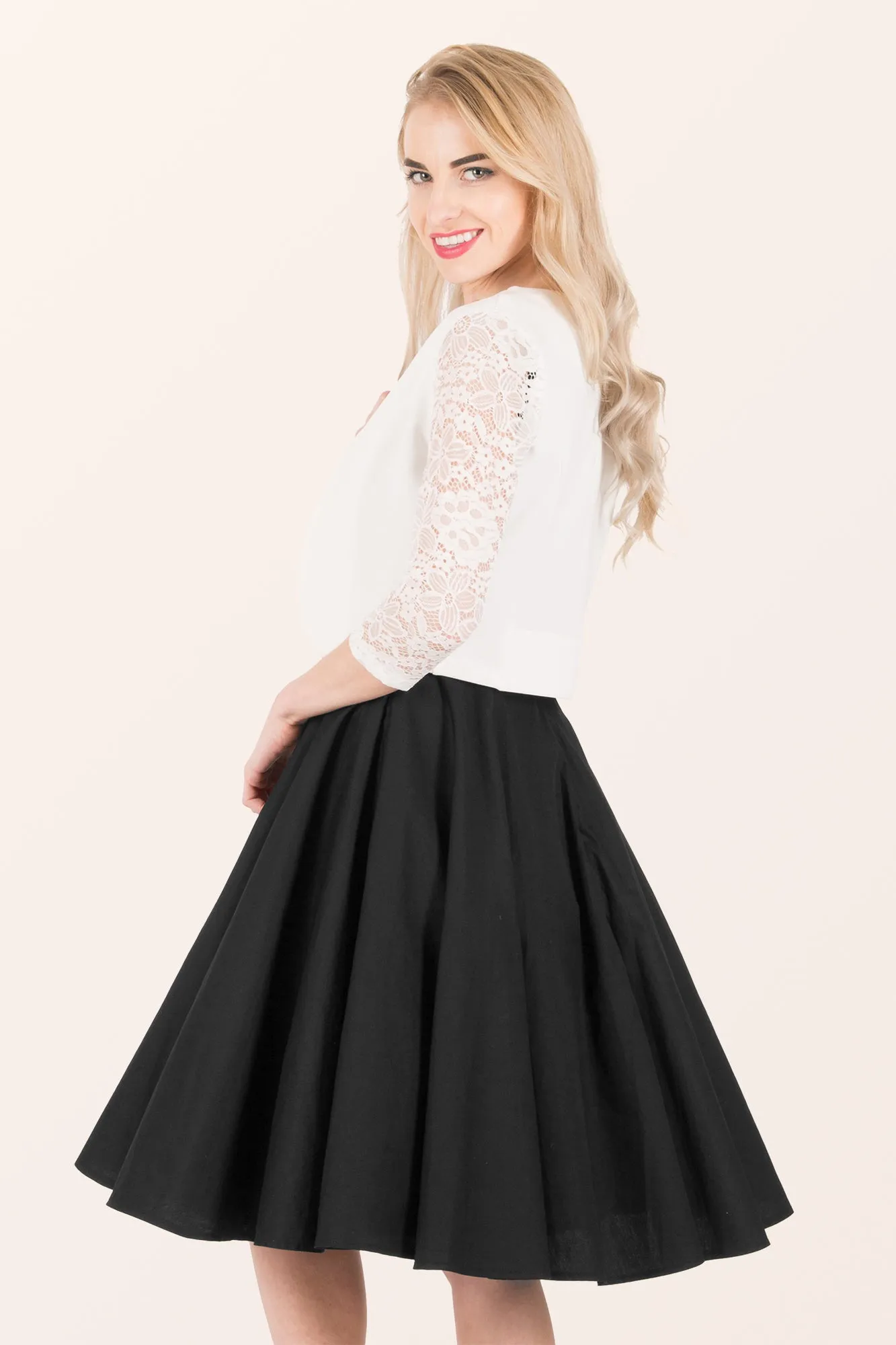 Open Lace Sleeve Bolero - Ivory