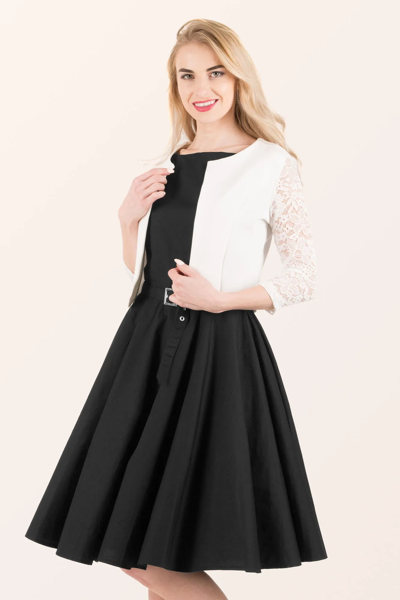 Open Lace Sleeve Bolero - Ivory