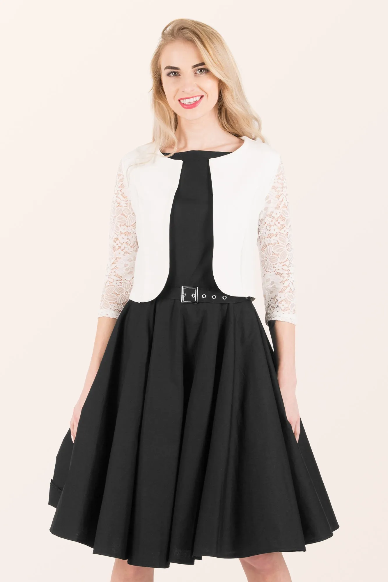 Open Lace Sleeve Bolero - Ivory