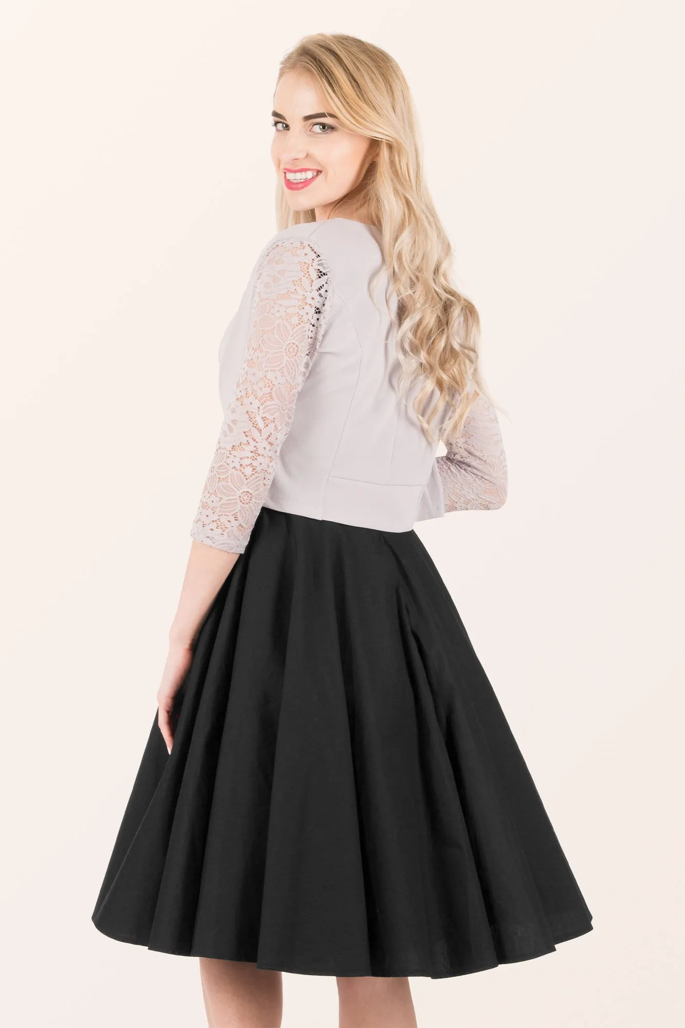 Open Lace Sleeve Bolero - Silver