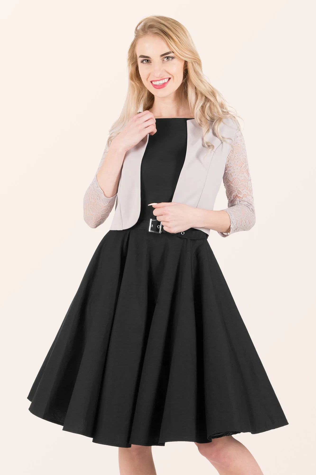 Open Lace Sleeve Bolero - Silver