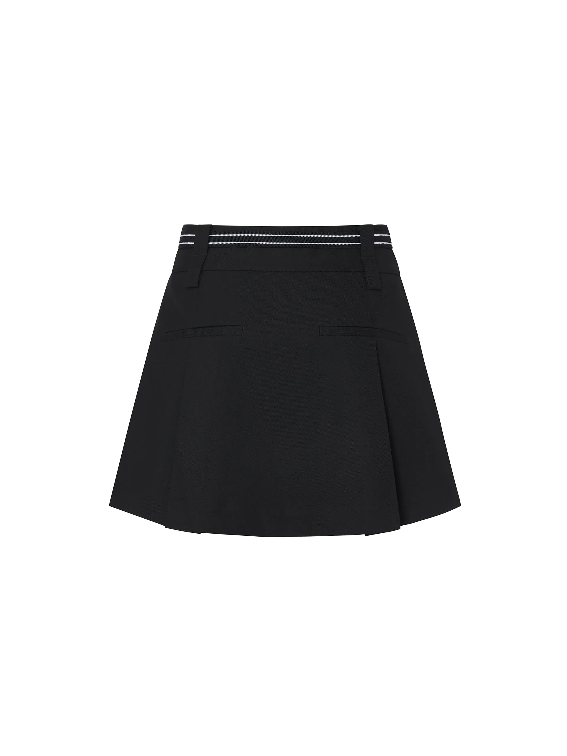 Pleated Mini Skirt with Belt