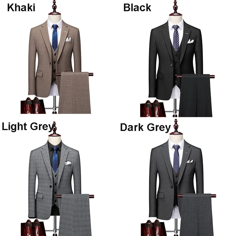 Premium Quality Men's 3 Pieces Business Suit Smart Fit One Button Tuxedo Suits Wedding and Party Dress | A418