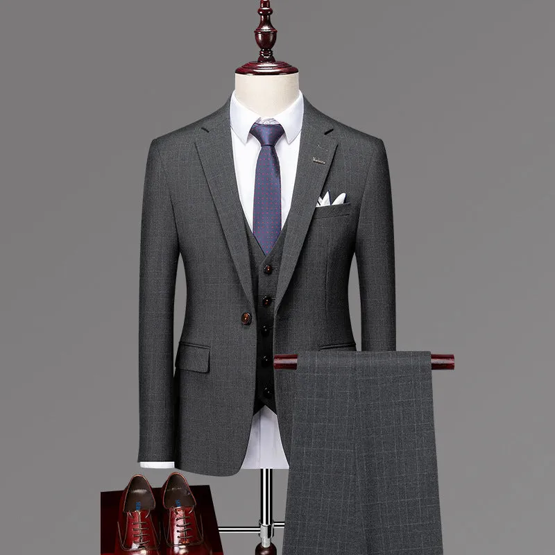 Premium Quality Men's 3 Pieces Business Suit Smart Fit One Button Tuxedo Suits Wedding and Party Dress | A418