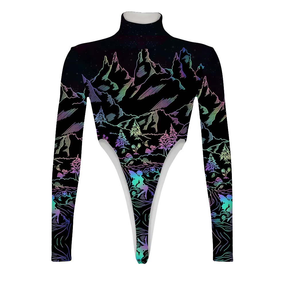 Psi~ World All Over Print Women's Turtleneck Jumpsuit
