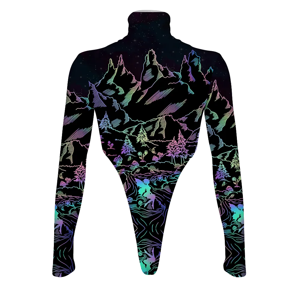 Psi~ World All Over Print Women's Turtleneck Jumpsuit