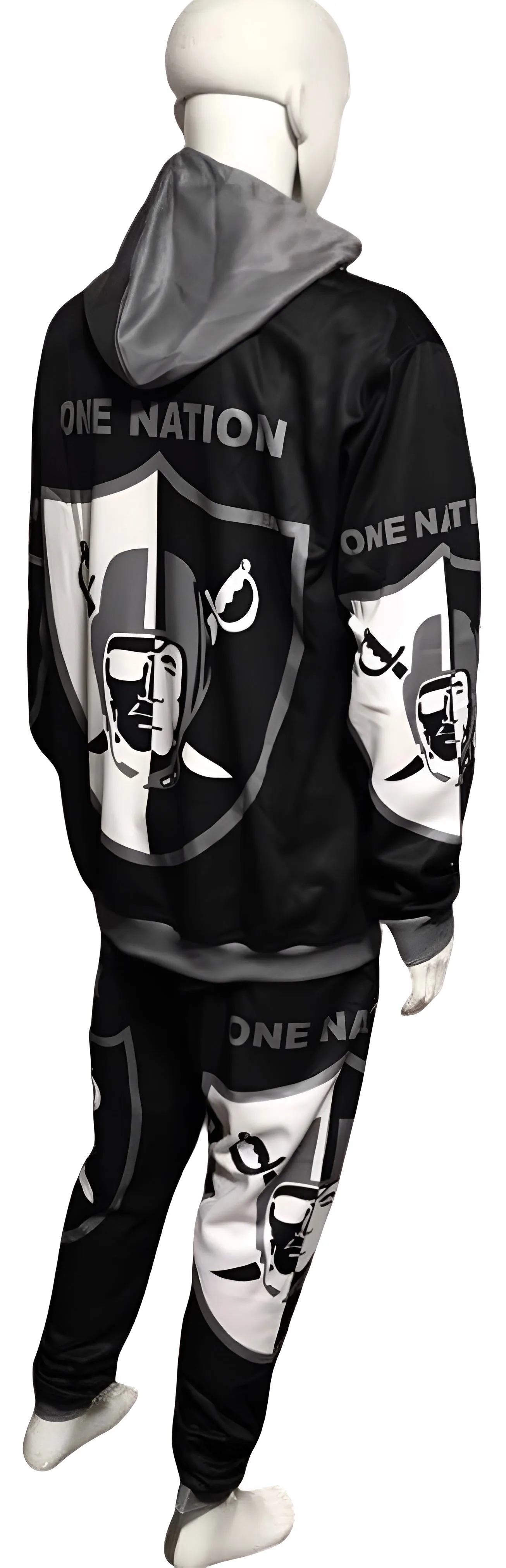 ^RAIDERS^ ~ONE NATION~ JOGGER SWEATSUITS (HOODED) (FLEECY SOFT LINED)